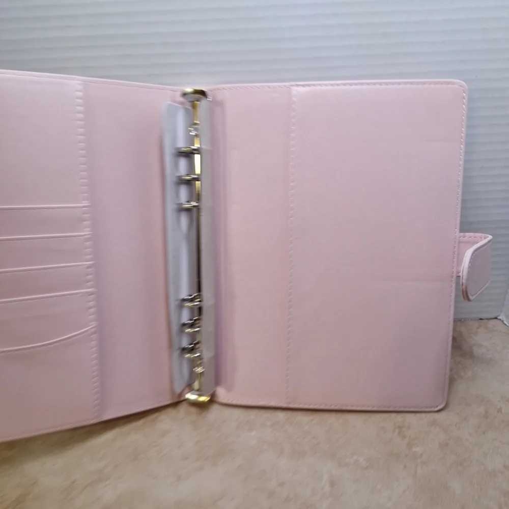 100 Envelope Saving Challenge Pink 6-ring Binder Clear Pockets Tracker Page 9x7